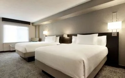 Day use twin room at Hilton Garden Inn Washington DC Downtown.