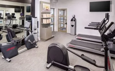 Fully equipped fitness center at Hilton Garden Inn Washington DC Downtown.