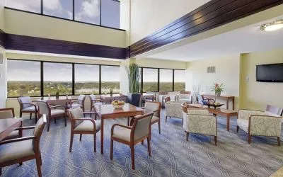 Coworking lounge at DoubleTree By Hilton Orlando Downtown.

