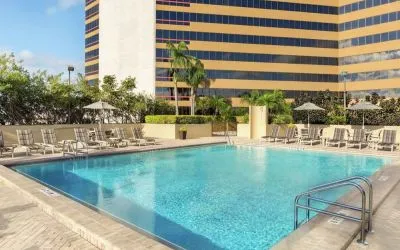 Relaxing outdoor pool at DoubleTree By Hilton Orlando Downtown.
