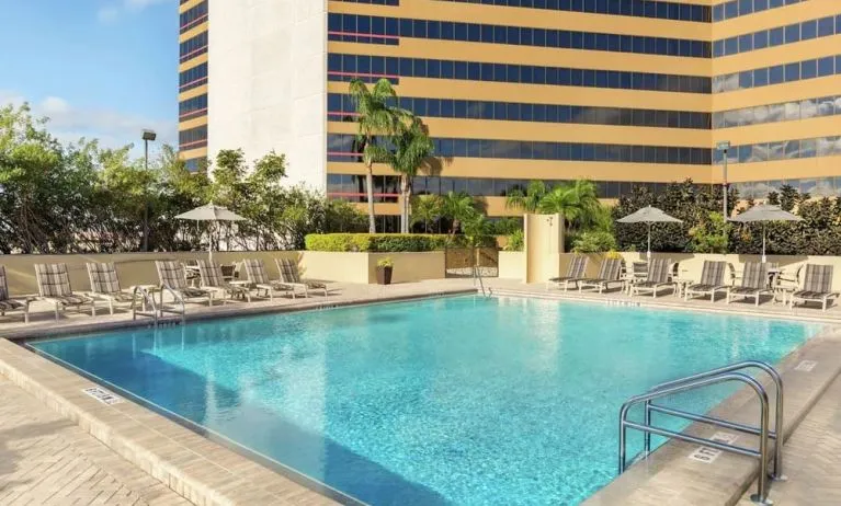 Relaxing outdoor pool at DoubleTree By Hilton Orlando Downtown.
