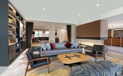 Lobby and coworking lounge at The Slate Denver, Tapestry Collection By Hilton.