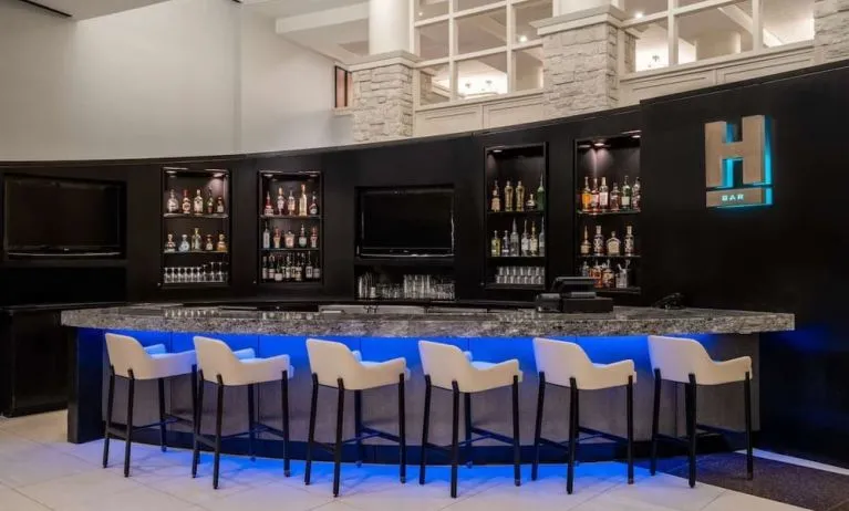 Hotel bar at Hilton Dallas Lincoln Centre.
