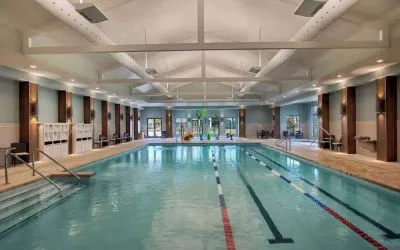 Indoor pool at Embassy Suites By Hilton Myrtle Beach Oceanfront Resort.
