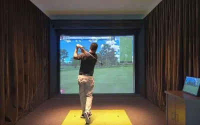 Golf simulators available at Embassy Suites By Hilton Myrtle Beach Oceanfront Resort.