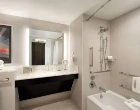 Guest bathroom at Swissotel Chicago.