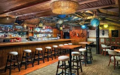 Hotel bar at Hilton Atlanta.
