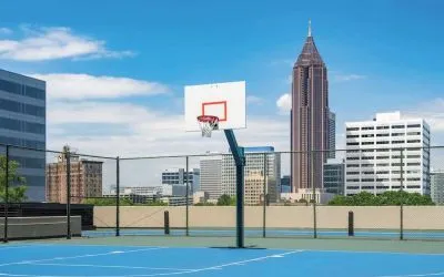 Basketball, pickleball courts and and jogging track available at Hilton Atlanta.