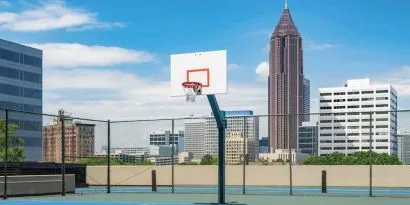 Basketball, pickleball courts and and jogging track available at Hilton Atlanta.