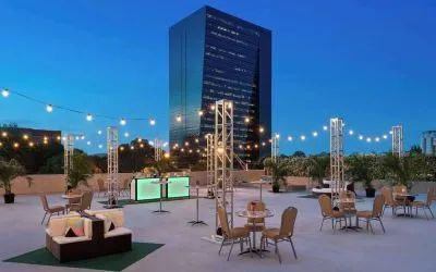 Rooftop bar at Hilton Atlanta.