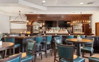 Hotel bar at Embassy Suites By Hilton Los Angeles International Airport South.