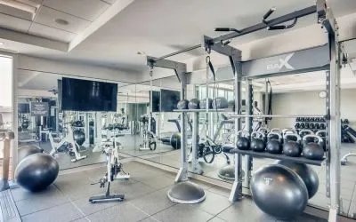 Fitness center at Hilton Garden Inn Denver Union Station.