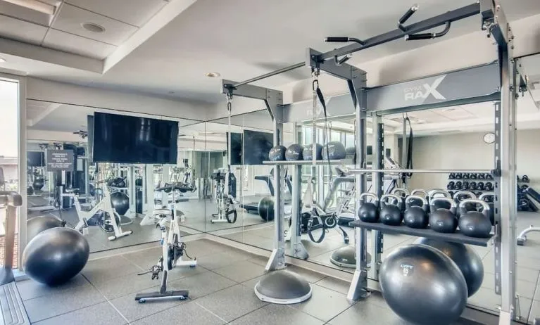 Fitness center at Hilton Garden Inn Denver Union Station.