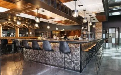Hotel bar at Hilton Garden Inn Denver Union Station.