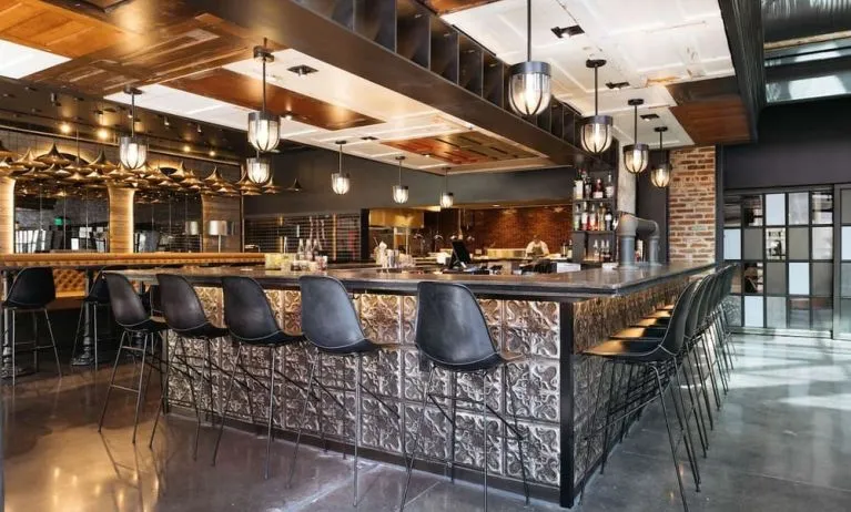 Hotel bar at Hilton Garden Inn Denver Union Station.