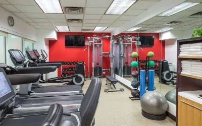 Fitness center available at Hilton Chicago-Northbrook.