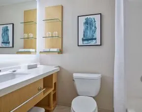 Guest bathroom at Delta Hotels By Marriott Little Rock West.