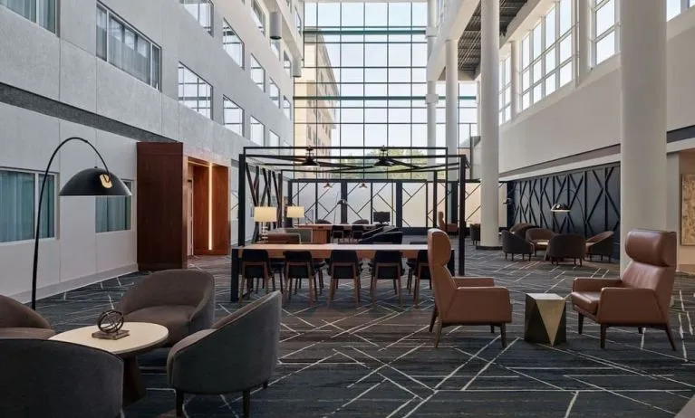 Lobby and coworking space at Delta Hotels By Marriott Little Rock West.
