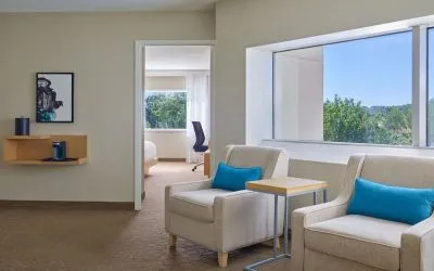 Lounge seating at Delta Hotels By Marriott Little Rock West.