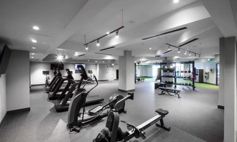 Fitness center at Hilton Birmingham At UAB.