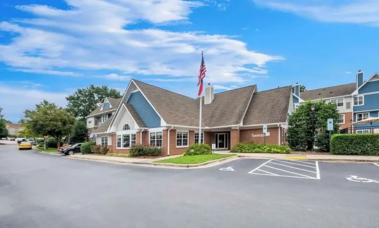 Exterior view and parking area at Sonesta ES Suites Raleigh Cary 