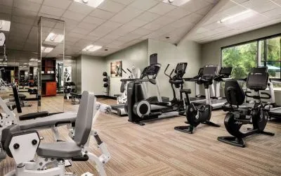 Fully equipped fitness center at Sonesta Nashville Airport.