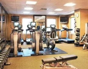 Fully equipped fitness center at Hilton Philadelphia At Penn's Landing.