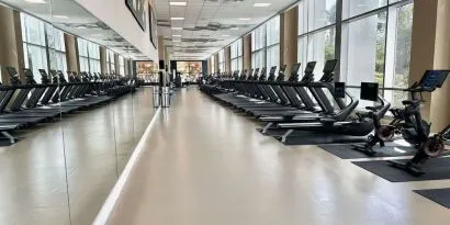 Fully equipped fitness center at Hilton Orlando.