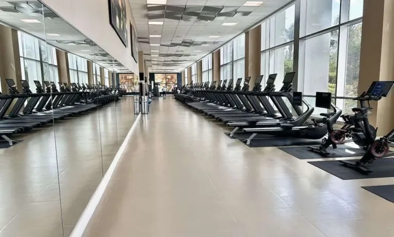 Fully equipped fitness center at Hilton Orlando.