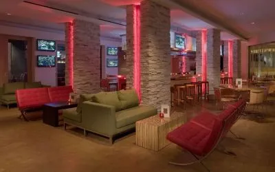 Hotel lounge at Hyatt Regency New Brunswick.
