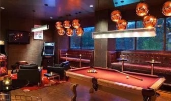 Hotel game room at Hyatt Regency New Brunswick.