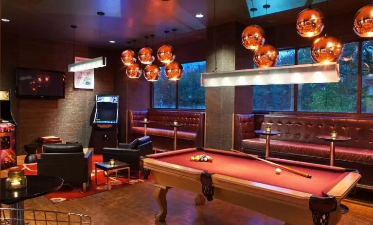 Hotel game room at Hyatt Regency New Brunswick.