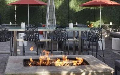 Firepit in the garden perfect for coworking at Embassy Suites By Hilton San Diego-La Jolla.