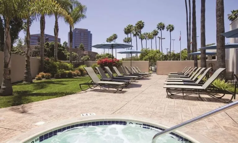 Outdoor spa tub at Embassy Suites By Hilton San Diego-La Jolla.
