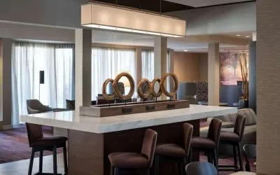 Lobby workspace at Sonesta Select Los Angeles LAX El Segundo.