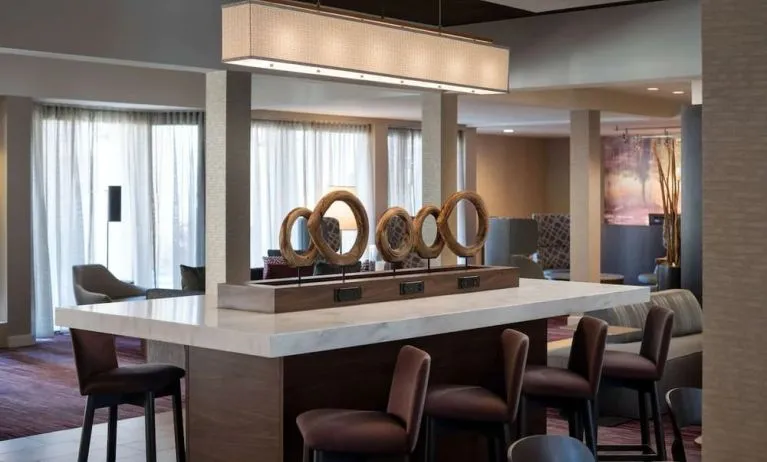 Lobby workspace at Sonesta Select Los Angeles LAX El Segundo.