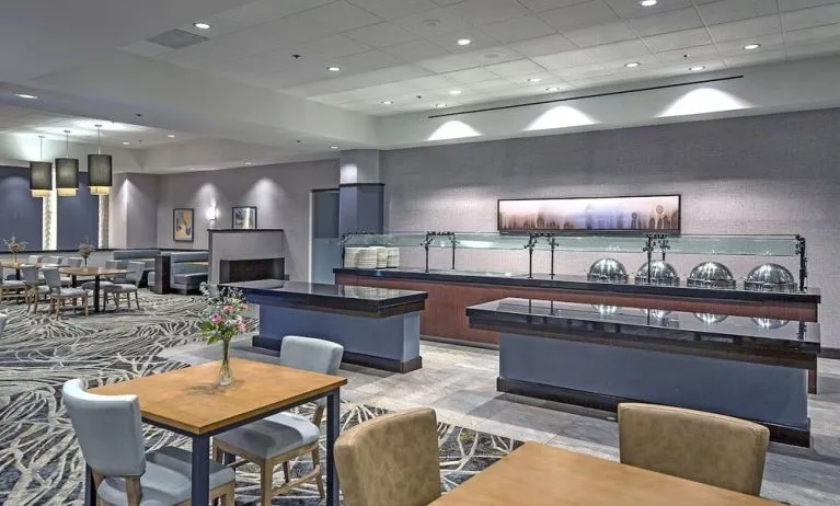 Breakfast area perfect for coworking at DoubleTree By Hilton Modesto.