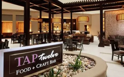 Restaurant area perfect for co-working at Embassy Suites By Hilton Crystal City-National Airport.