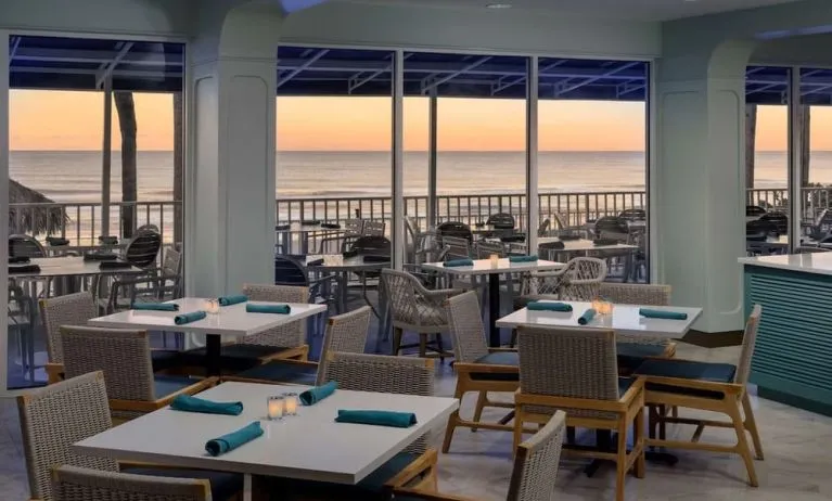 Restaurant area perfect for co-working at DoubleTree Beach Resort By Hilton Tampa Bay - North Redington.