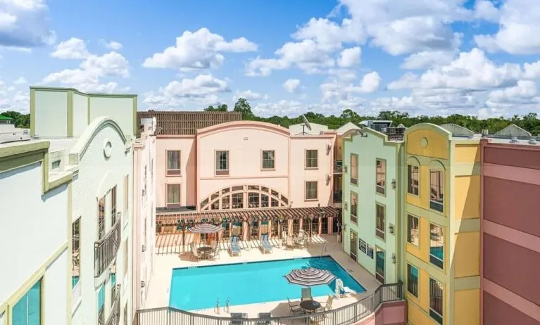 Beautiful outdoor pool at Hampton Inn & Suites Amelia Island-Historic Harbor Front.