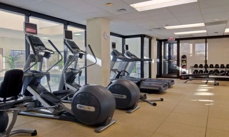 Fitness center at DoubleTree By Hilton Lisle-Naperville.