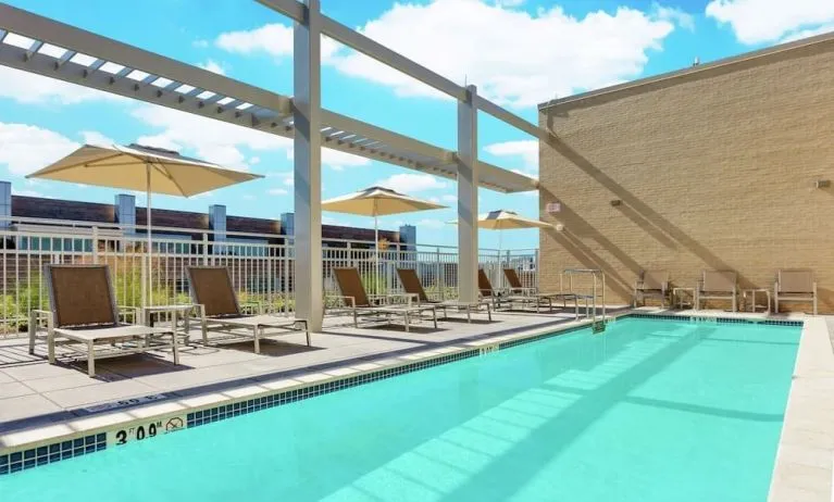 Relaxing outdoor pool at Hilton Garden Inn Washington DC/Georgetown Area.
