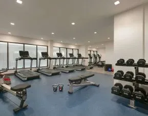 Fitness center at DoubleTree By Hilton Canton Downtown.