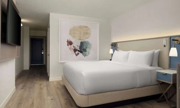 King bed at Sonesta White Plains Downtown.