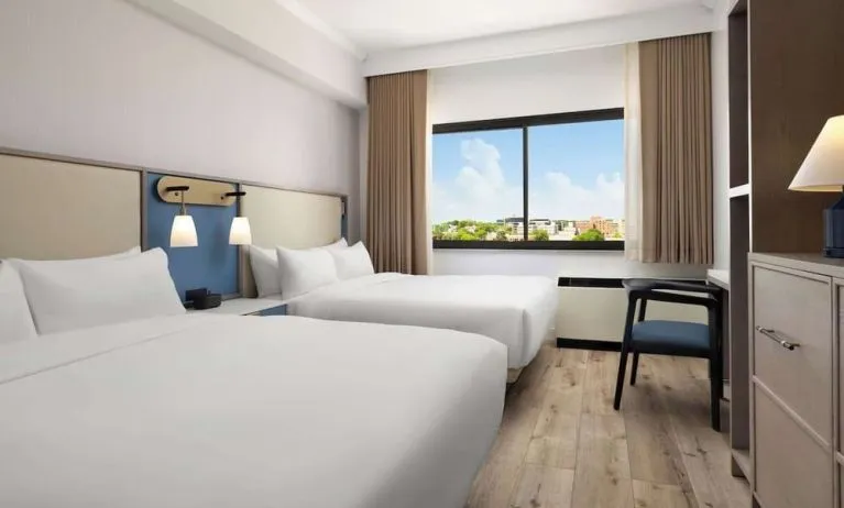 Day use twin room with work desk at Sonesta White Plains Downtown.