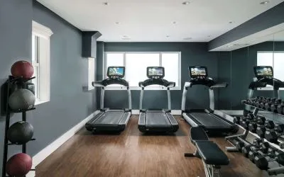 Well equipped fitness center at Nautilus Sonesta Miami Beach.
