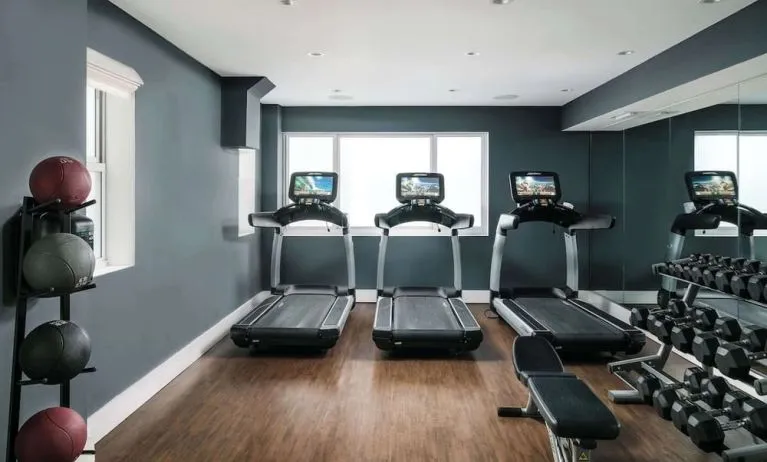 Well equipped fitness center at Nautilus Sonesta Miami Beach.