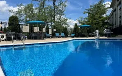 Refreshing outdoor pool at Hampton Inn Bloomington.
