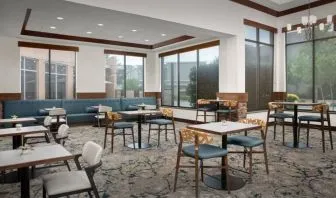 Dining area perfect for coworking at Hilton Garden Inn Fort Worth Medical Center.