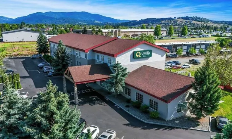 Hotel from above at Quality Inn & Suites Liberty Lake - Spokane Valley.